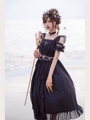 Souffle Song Sin City Off-Shoulder Short Sleeve Lolita dress OP (SS909)